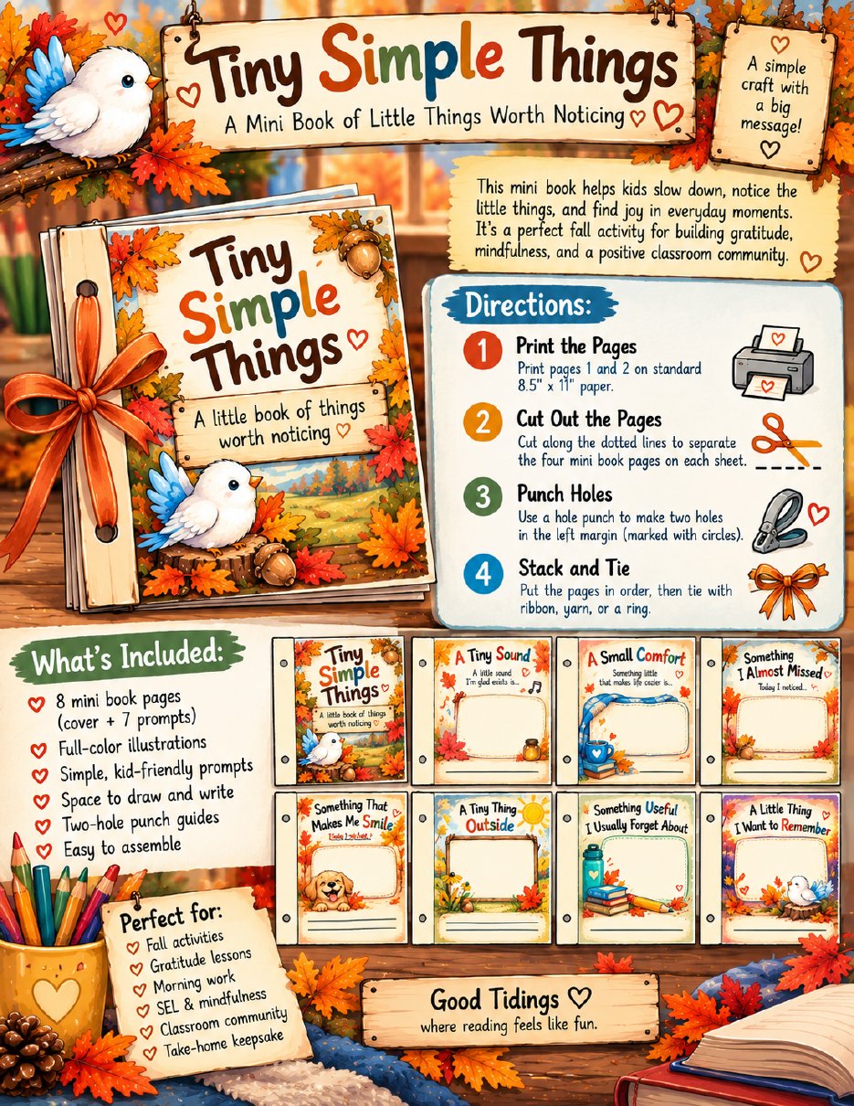 Tiny Simple Things Mini Book — page 1 of 3