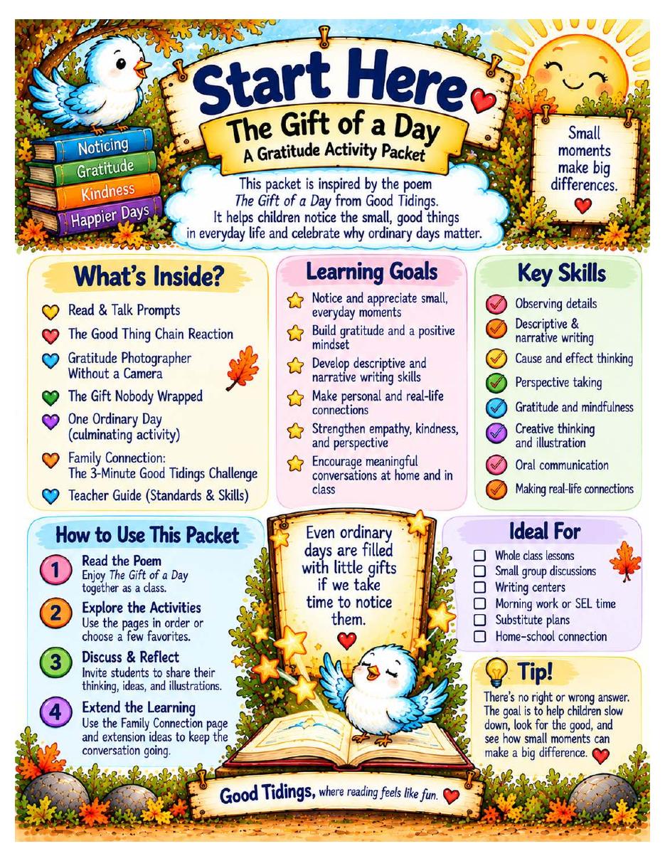 The Gift of a Day — Gratitude & Noticing Mini Packet — page 2 of 17