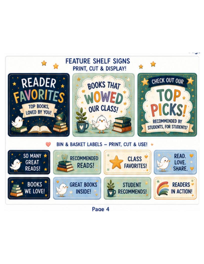 Building a Community of Readers Packet — page 4 of 5