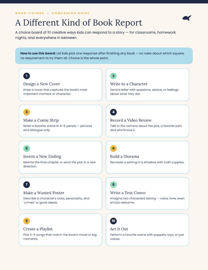 A Different Kind of Book Report Companion Packet — page 2 of 4