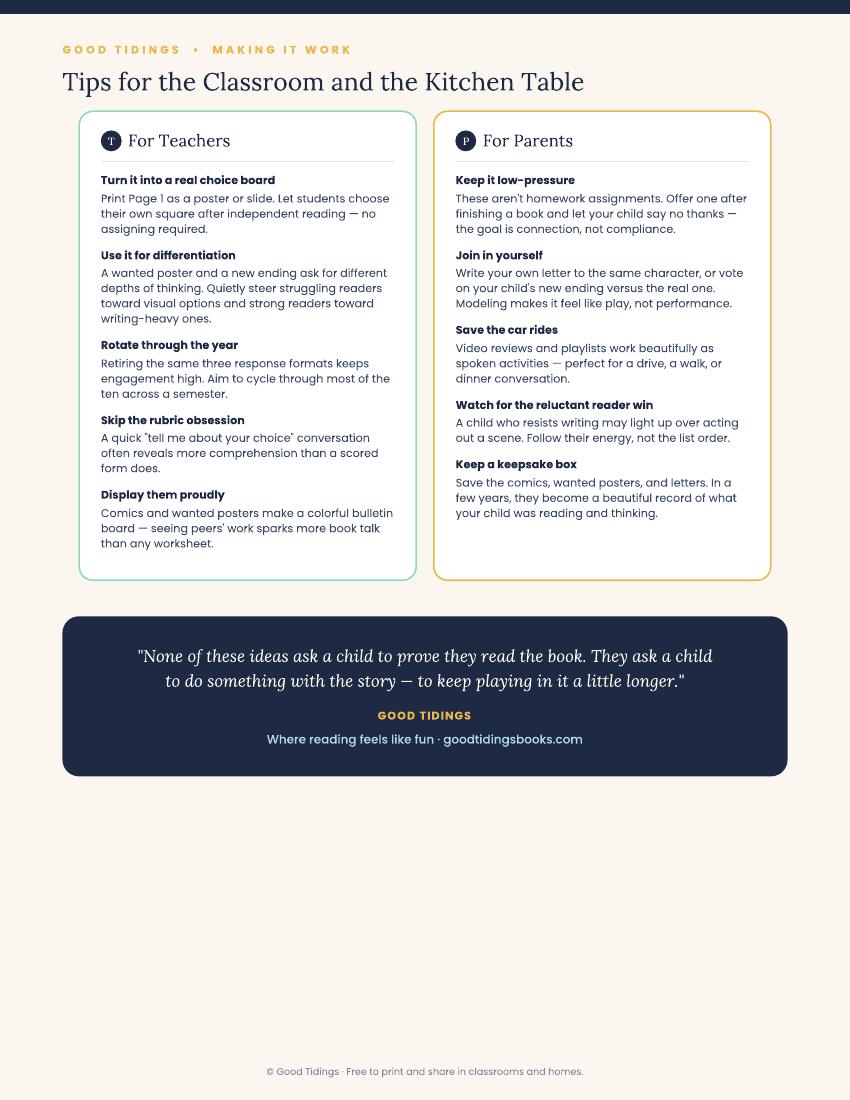 A Different Kind of Book Report Companion Packet — page 4 of 4