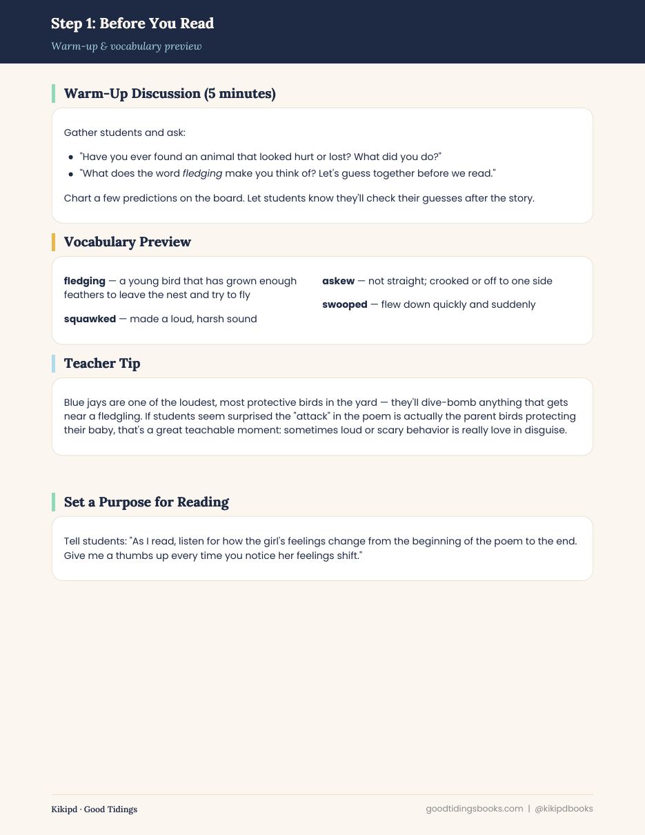 Fledging Lesson Plan — page 2 of 8