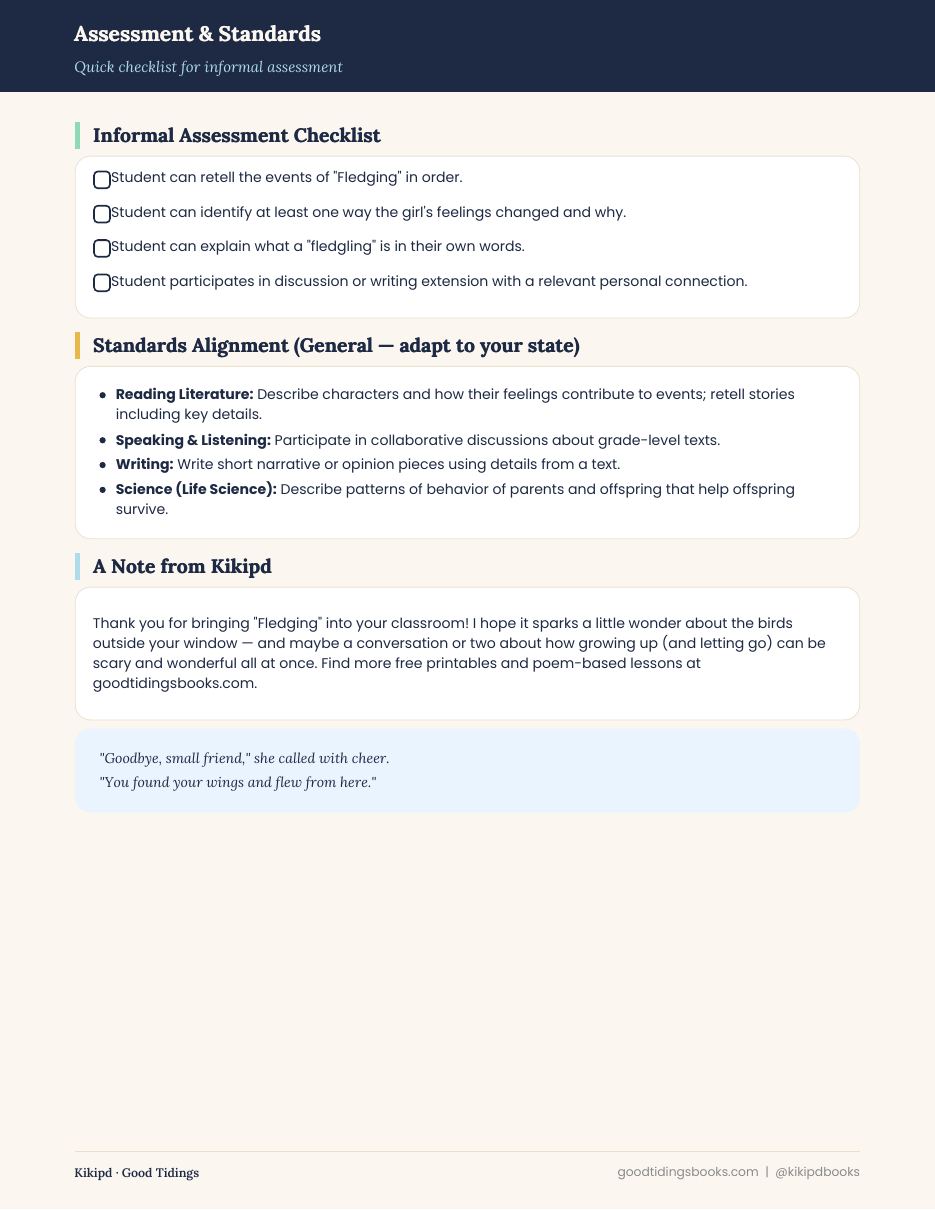Fledging Lesson Plan — page 8 of 8