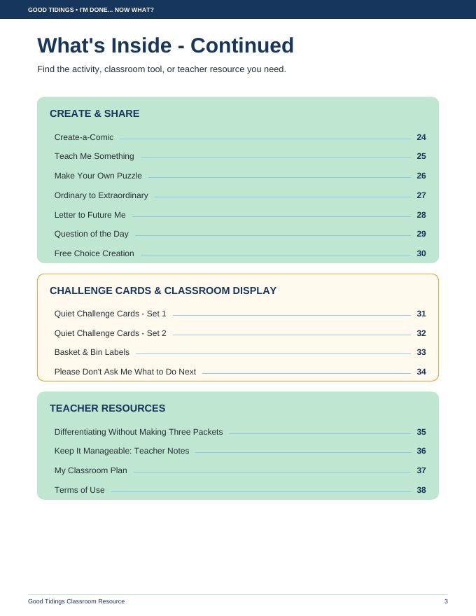 I'm Done... Now What? Early Finisher Packet — page 3 of 38