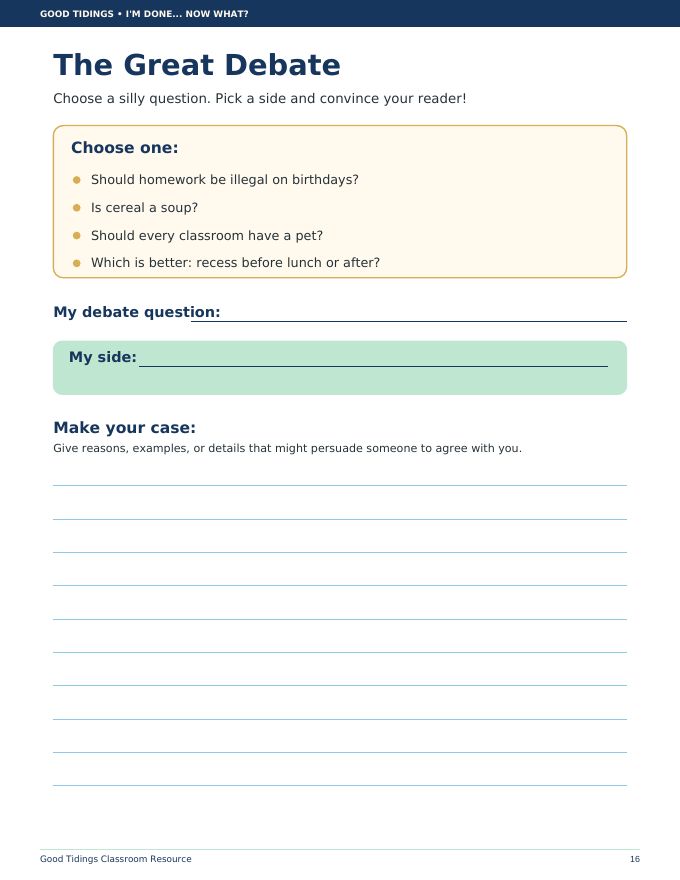 I'm Done... Now What? Early Finisher Packet — page 16 of 38