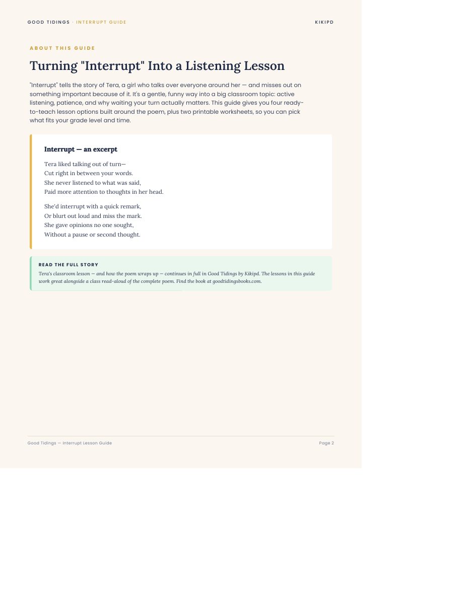Interrupt Lesson Plan Guide — page 2 of 9