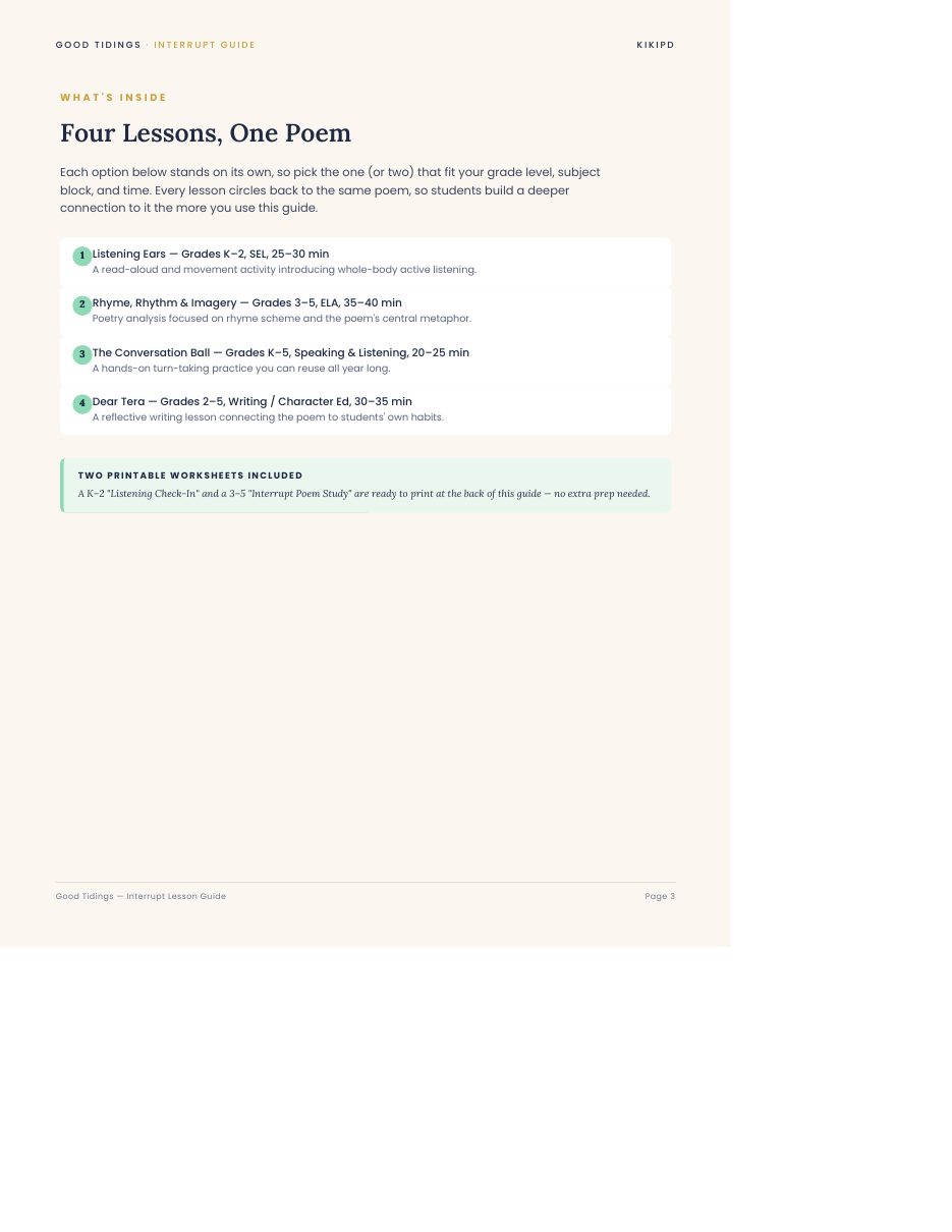 Interrupt Lesson Plan Guide — page 3 of 9