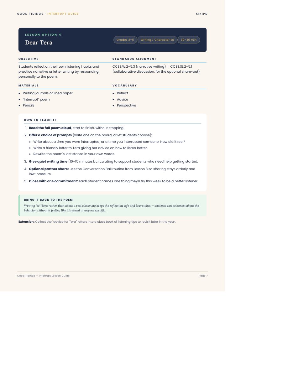Interrupt Lesson Plan Guide — page 7 of 9
