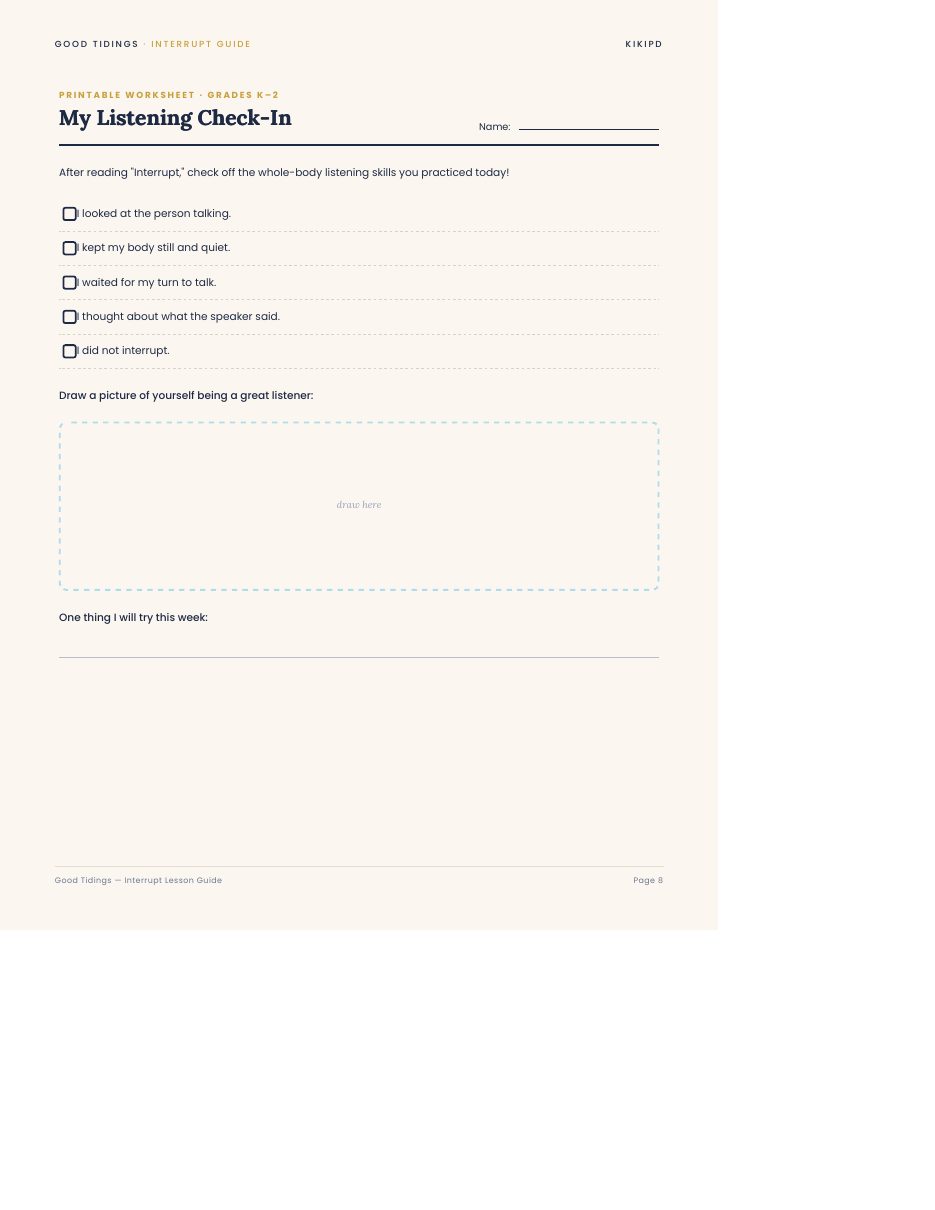 Interrupt Lesson Plan Guide — page 8 of 9