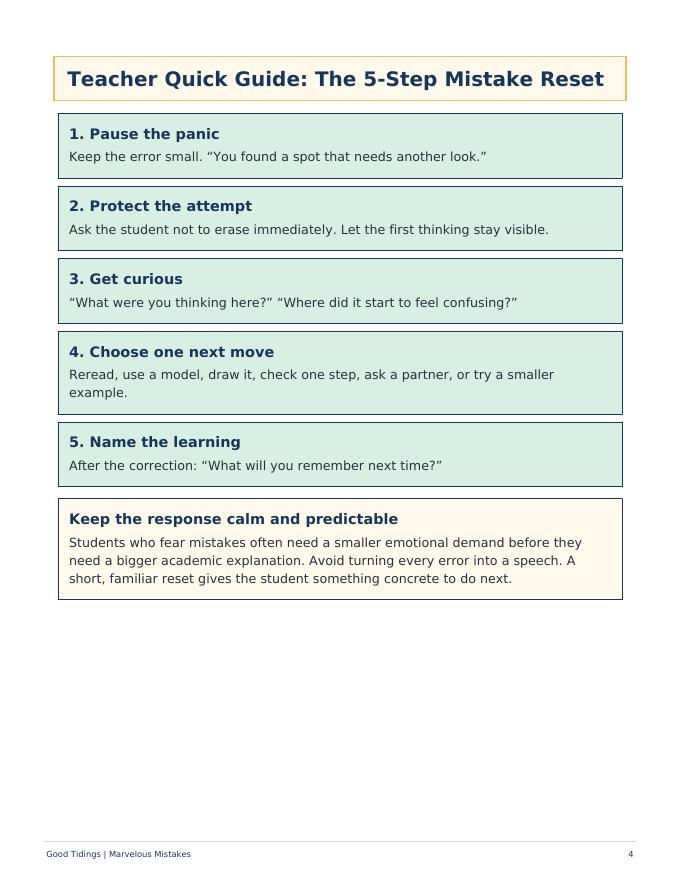 Marvelous Mistakes Classroom Packet — page 5 of 29