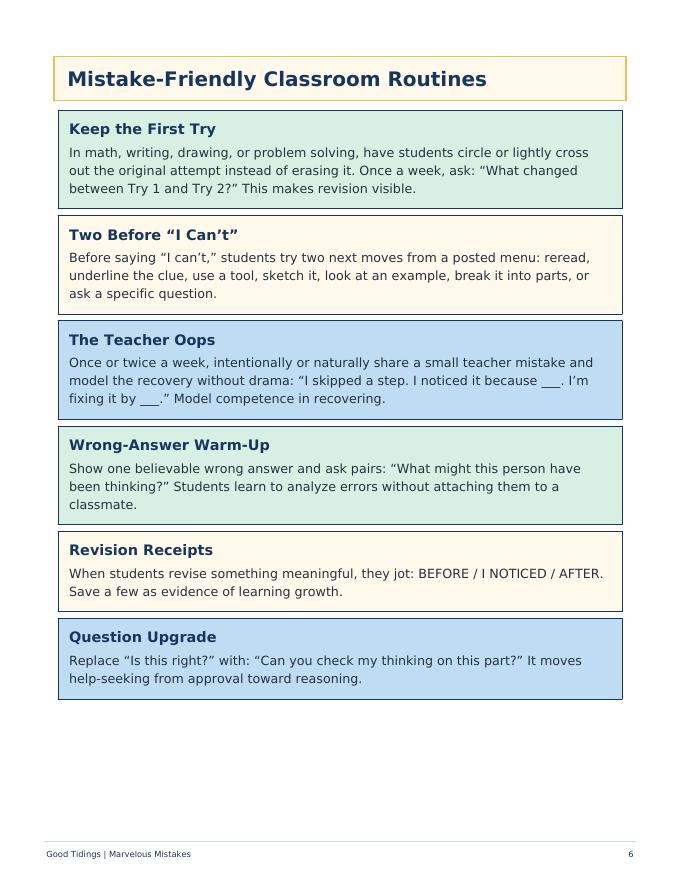 Marvelous Mistakes Classroom Packet — page 7 of 29