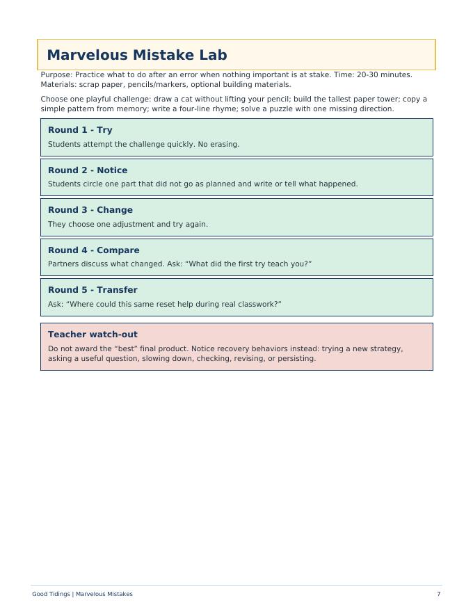 Marvelous Mistakes Classroom Packet — page 8 of 29