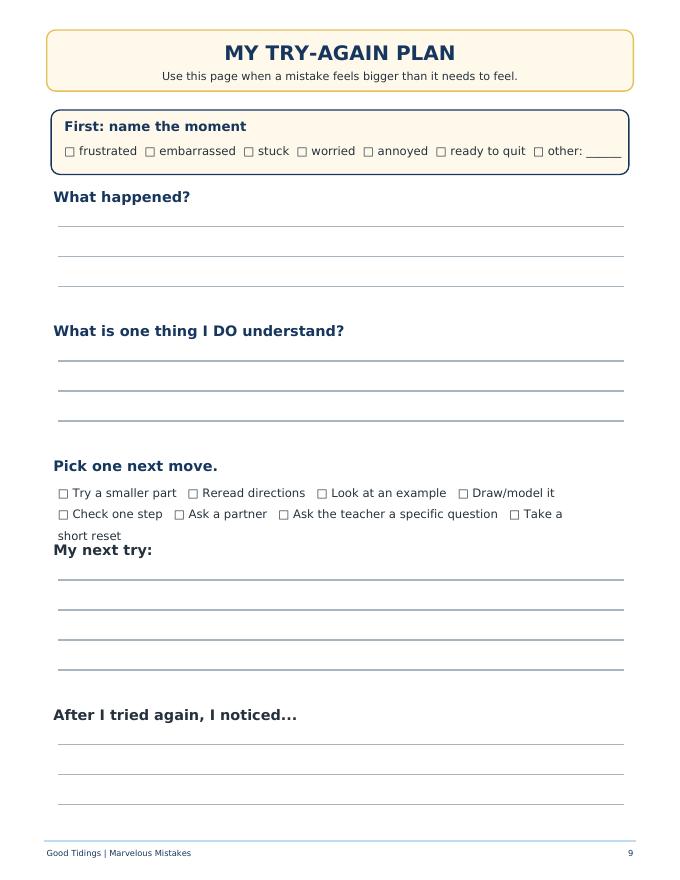 Marvelous Mistakes Classroom Packet — page 13 of 29