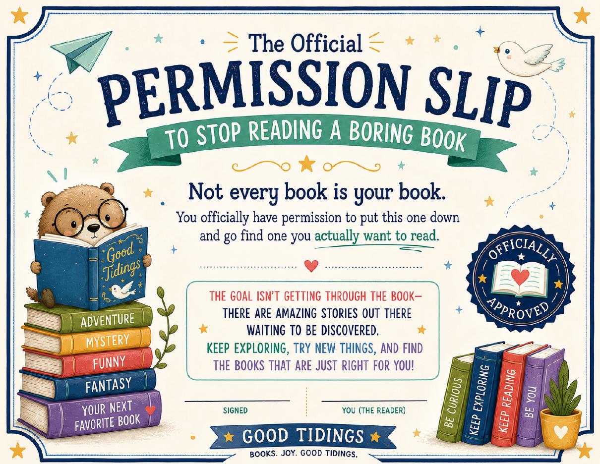 Permission Slip to Stop Reading a Boring Book Packet — page 2 of 3
