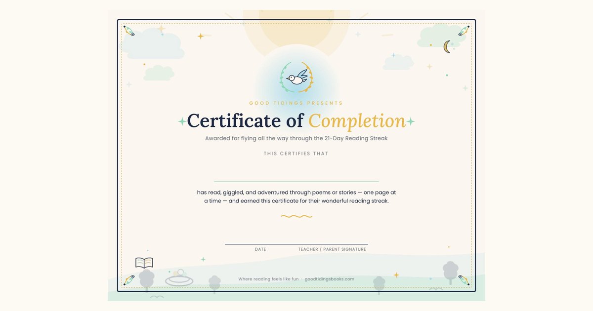 21-Day Streak Certificate preview