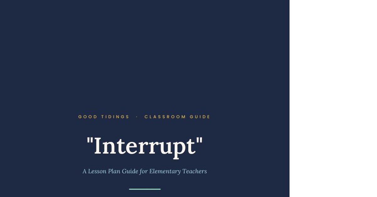 Interrupt Lesson Plan Guide preview