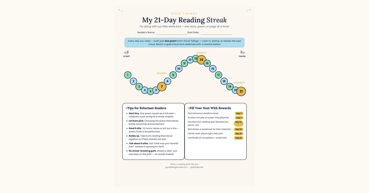 Join the Flock 21-Day Reading Streak Tracker Home preview