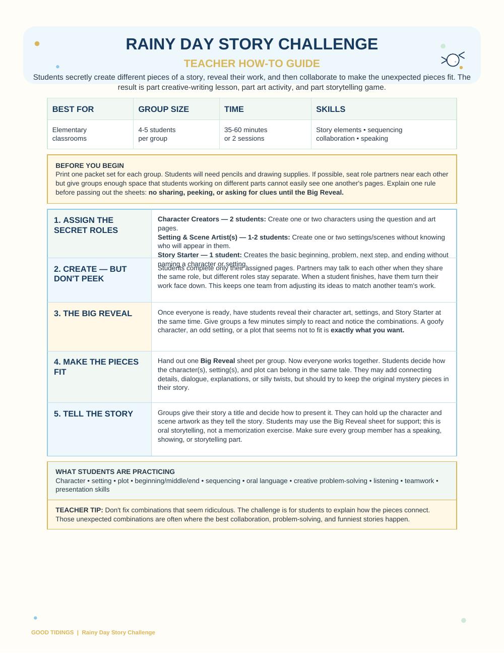 Rainy Day Story Challenge Packet — page 2 of 12