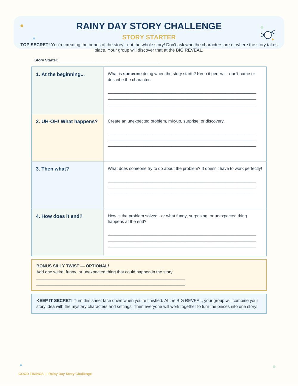 Rainy Day Story Challenge Packet — page 11 of 12