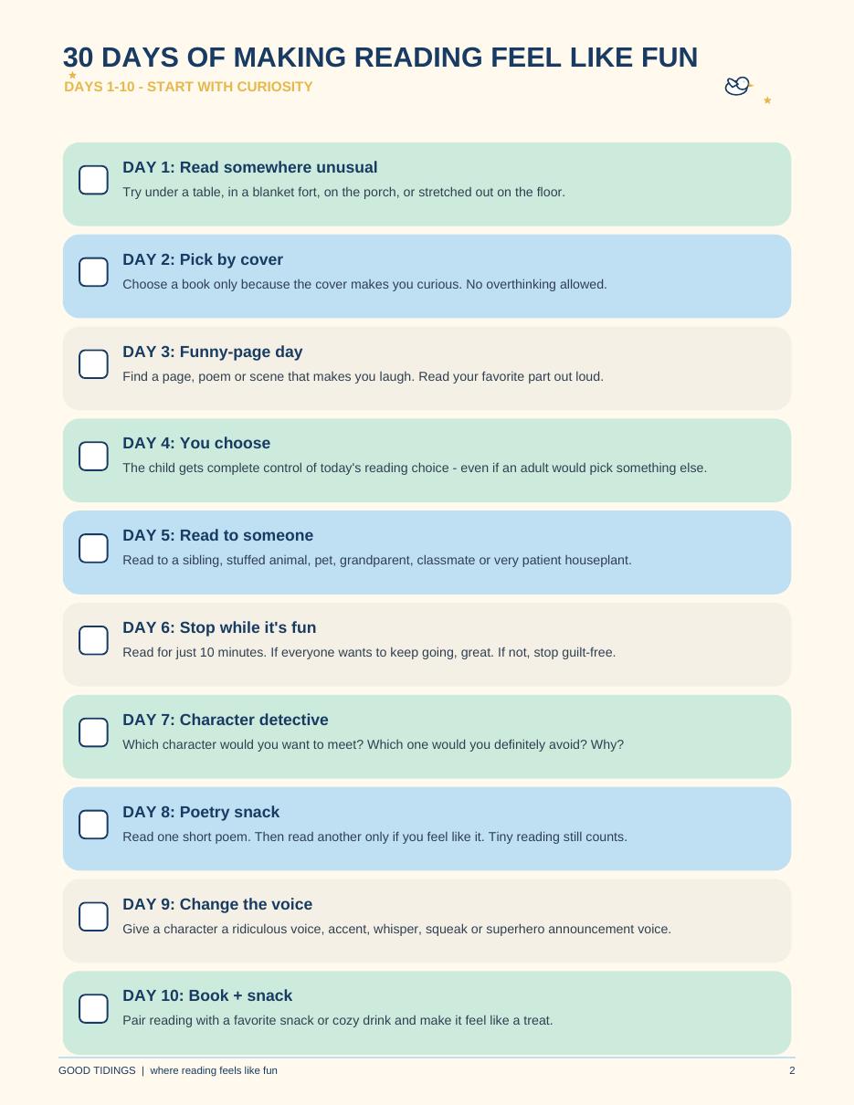 The Good Tidings 30-Day Reading Challenge — page 2 of 5