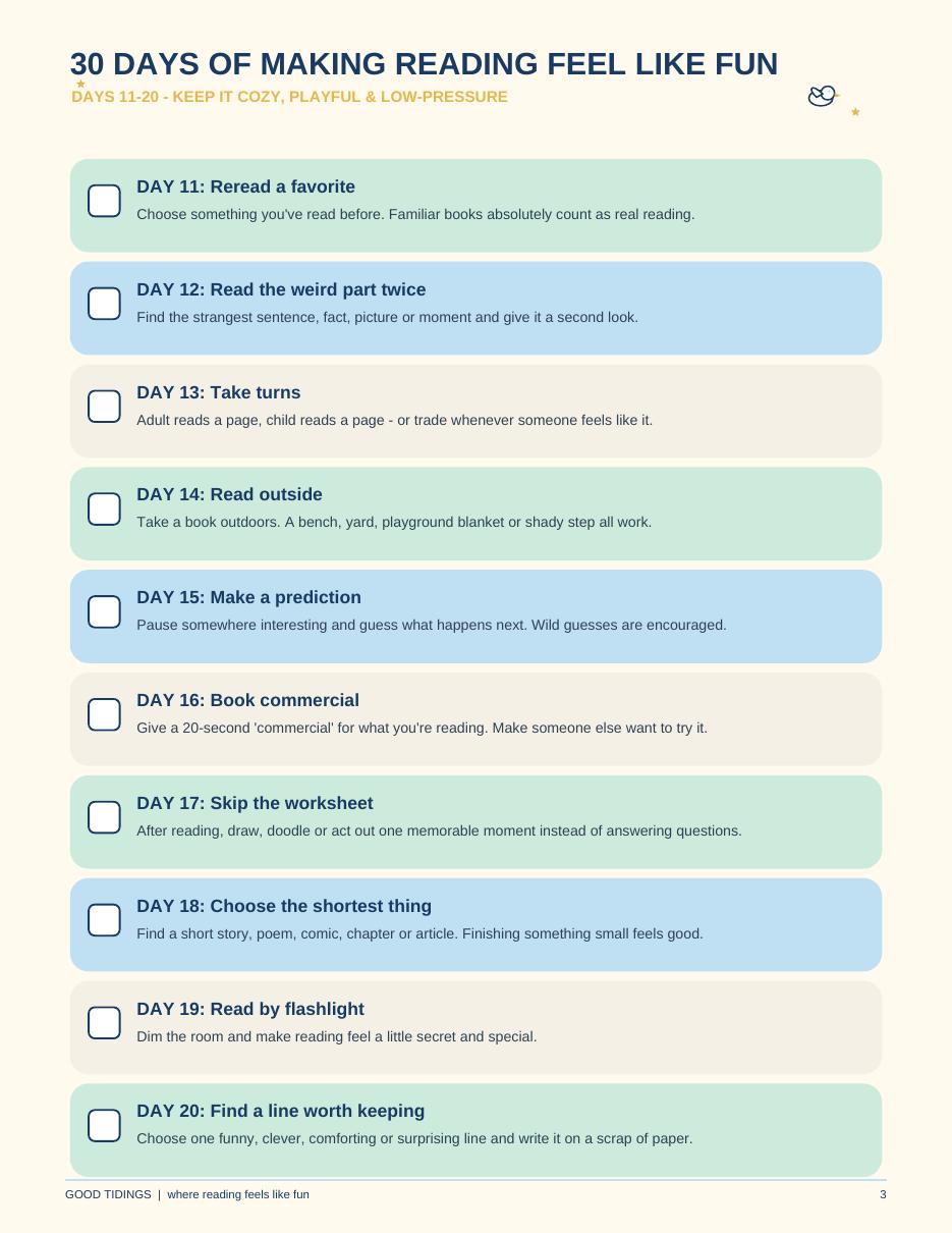 The Good Tidings 30-Day Reading Challenge — page 3 of 5