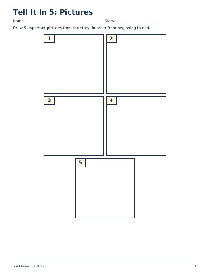 Tell It In 5 Retelling Packet — page 4 of 11