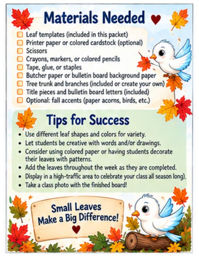 Our Class Is Unbe-Leaf-able! Bulletin Board Packet — page 3 of 9