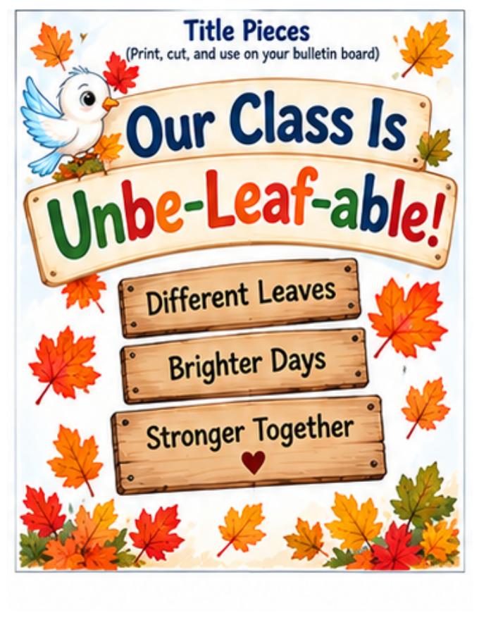 Our Class Is Unbe-Leaf-able! Bulletin Board Packet — page 8 of 9